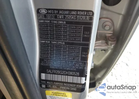 2013 Land Rover Lr2 z USA, uszkodzony, nr VIN SALFR2BG2DH380528